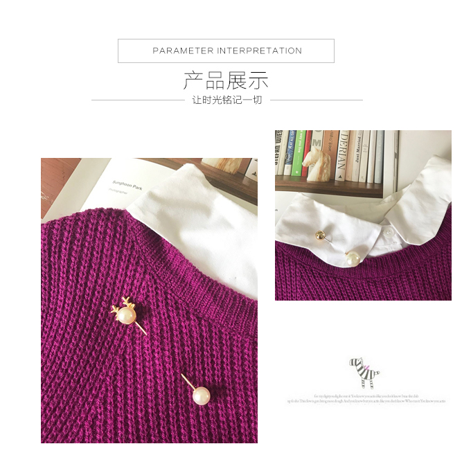 Hàn Quốc đơn giản ngọc trai pin pin trâm nữ trâm cài Nhật Bản và Hàn Quốc hoang dã áo len cổ áo kim pin phụ kiện huy hiệu cài áo kute