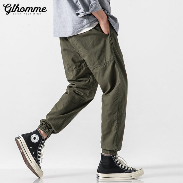 Autumn style work trousers for men, trendy casual trousers, trousers, Korean version for boys, versatile straight-leg loose velvet leggings