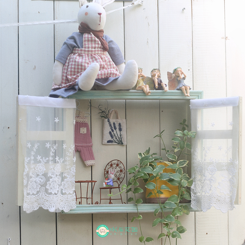 Fake Window Frame Shelf, Photography Prop, Vintage Curtain, Solid Wood Window Frame, Wall Hanging Ornament, Wall-Mounted Cabinet