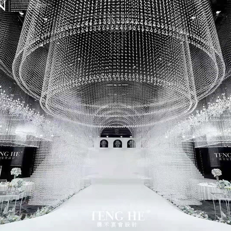 Acrylic Bead Curtain Imitation Crystal Pineal Pearl Wedding Celebration Items Wedding Items Stage Net Red Suspended Ceiling Hotel Decoration