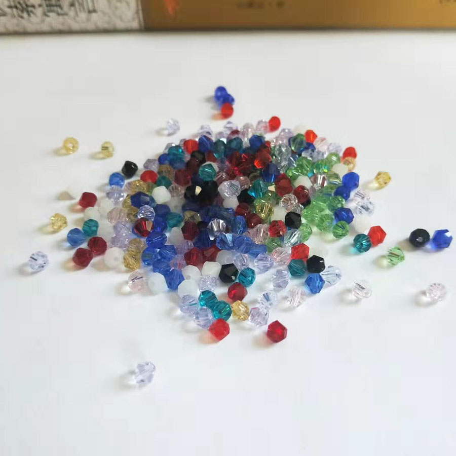 4mm rhombus bead diy handmade string bead material choreography necklace pointed bead artificial crystal loose bead