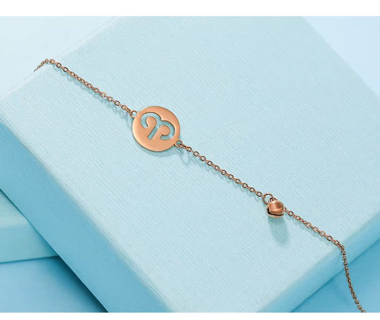 Kaila 12 chòm sao vòng chân nữ phiên bản Hàn Quốc của học sinh đơn giản Mori titan mạ vàng hồng chuông vàng hồng xã hội lắc chân nữ