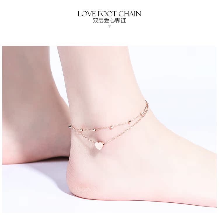 Kaila hai lớp tình yêu vòng chân nữ bằng thép mạ vàng hồng 18K phiên bản Hàn Quốc của cô sinh viên giản dị Sen gợi cảm vòng chân cá chép nữ