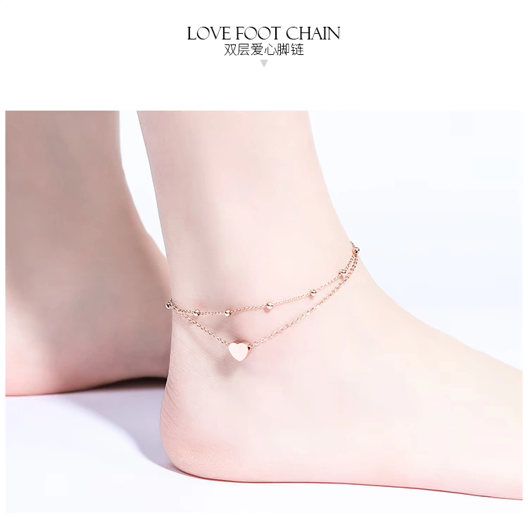 Kaila hai lớp tình yêu vòng chân nữ bằng thép mạ vàng hồng 18K phiên bản Hàn Quốc của cô sinh viên giản dị Sen gợi cảm những mẫu lắc chân đẹp nhất