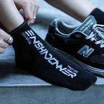 ENSHADOWER Concealer Mens socks Large LOGO printed mens socks Sports socks Cotton socks Mid-tube socks