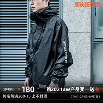 ENSHADOWER concealer thin Tide brand charge mens oblique zipper reflective print skin coat