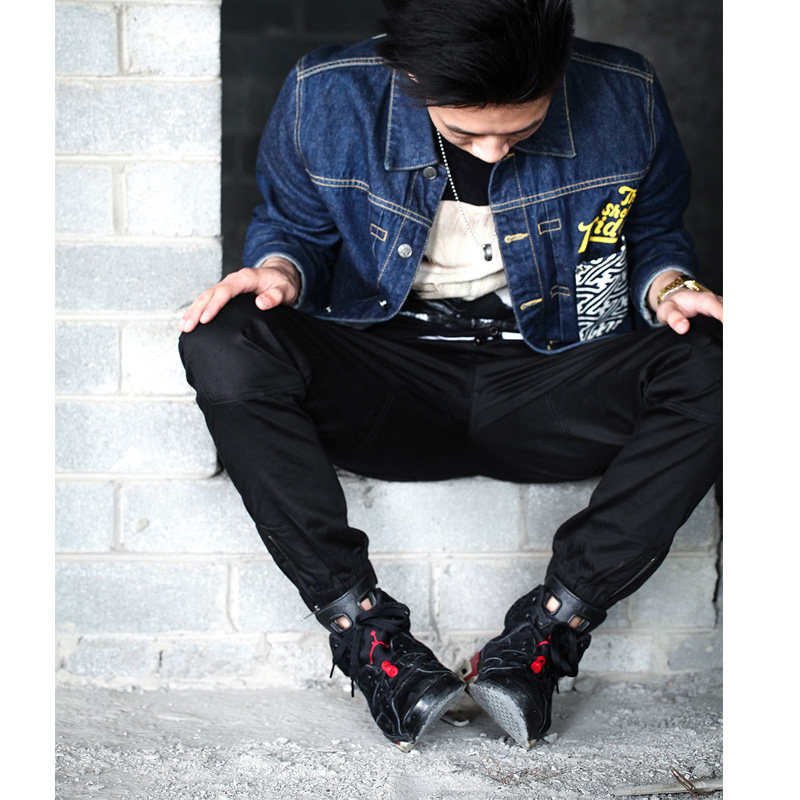 ENSHADOWER covert second generation jogging drawstring pants black casual pants men's fashion brand shut-up cigarette tube pants