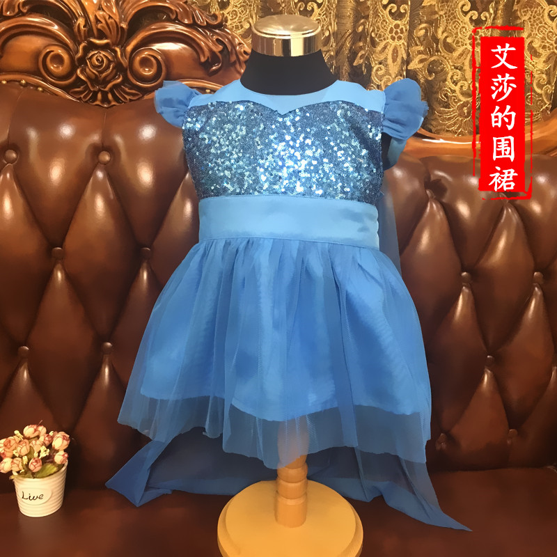 Princess smock Elsa Frozen Girls Sleeveless Kindergarten Apron Reverse Dressing Painting Clothes Autumn and Winter Bib