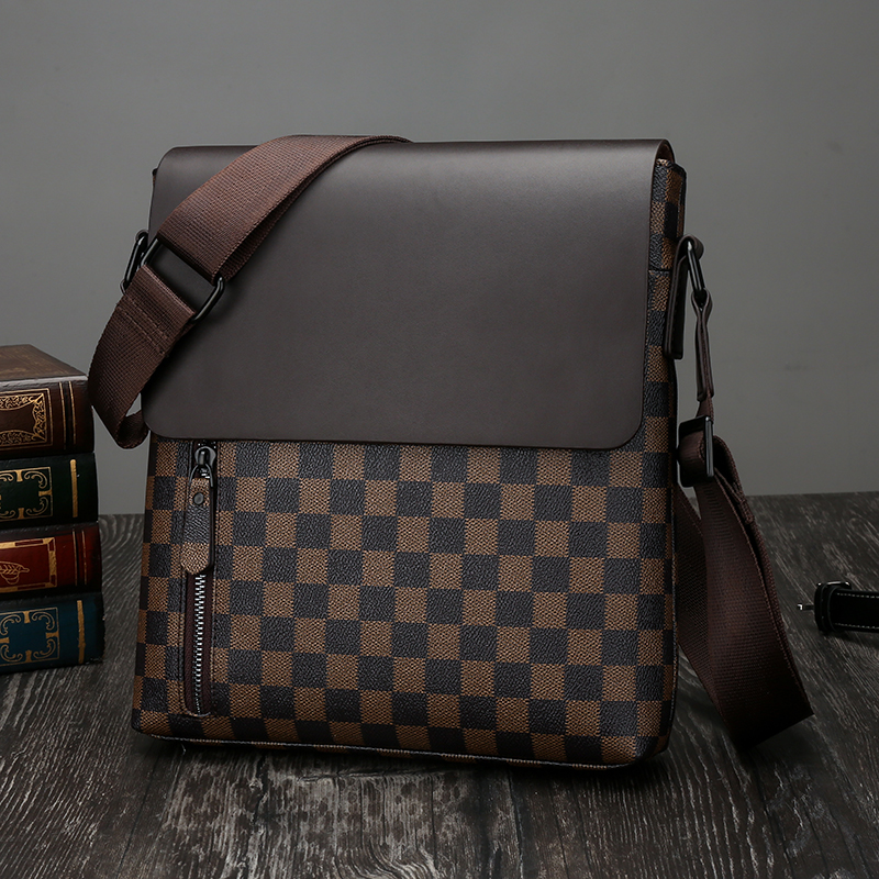 Hong Kong men's new trendy brand leather flap shoulder bag fashion casual cross-body bag cowhide backpack men's bag