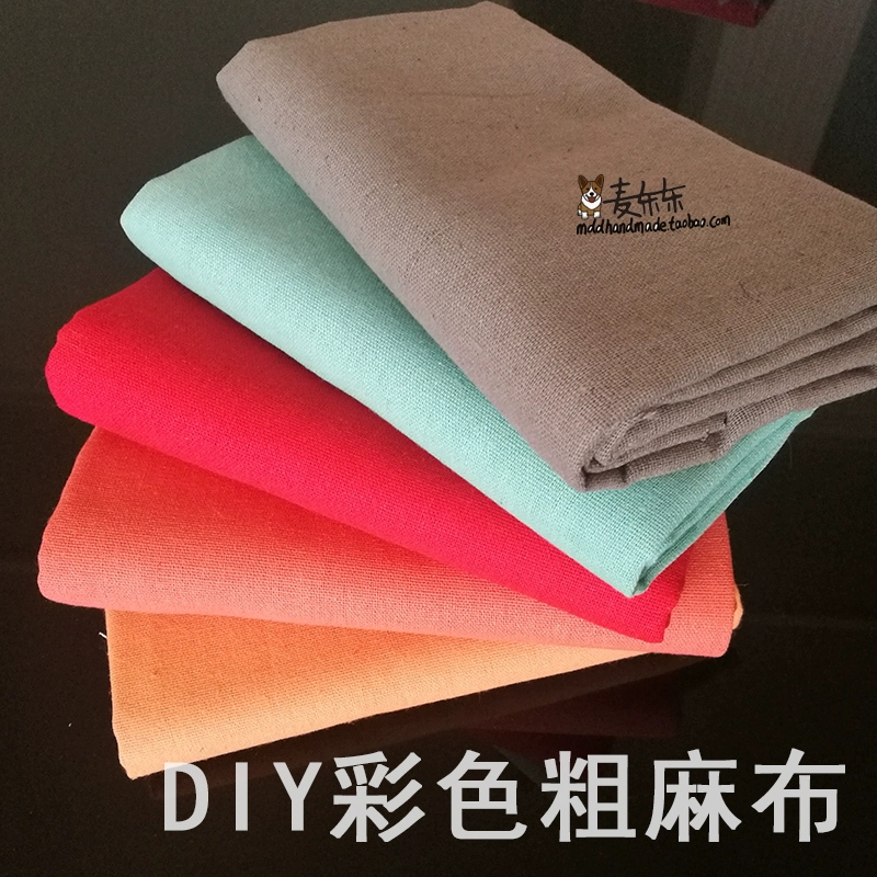 Màu vải lanh cotton handmade tự làm vải rèm khăn trải bàn túi đi học túi bút sofa gối trẻ em handmade - Vải vải tự làm