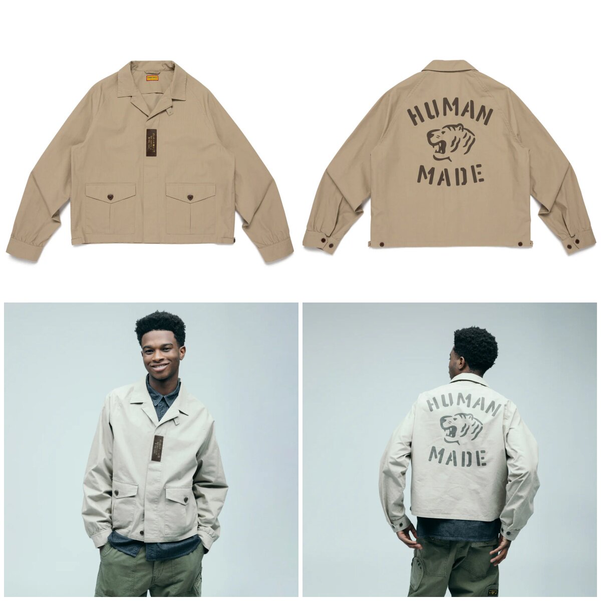 HUMAN MADE COTTON FLIGHT JACKET 26SS 字母老虎印花工装夹克评价- 淘宝网