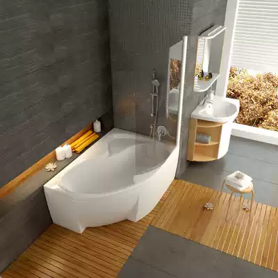 Double bathtub Household adult King-size couple free-standing large-size acrylic semicircular curved bathtub bath