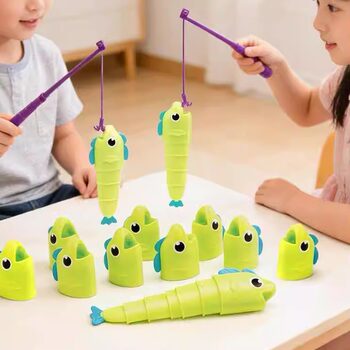 Fishing Toy Children's Fishing Battle Master Telescopic Fish Magnetic Attraction Baby Educational Game Length Comparison Board Game 3