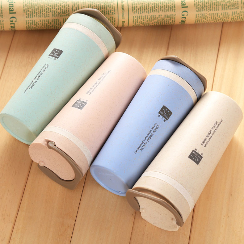 Lúa mì rơm hai lớp cốc sáng tạo cầm tay cốc cô gái có nắp cốc sinh viên - Tách cốc giữ nhiệt starbucks