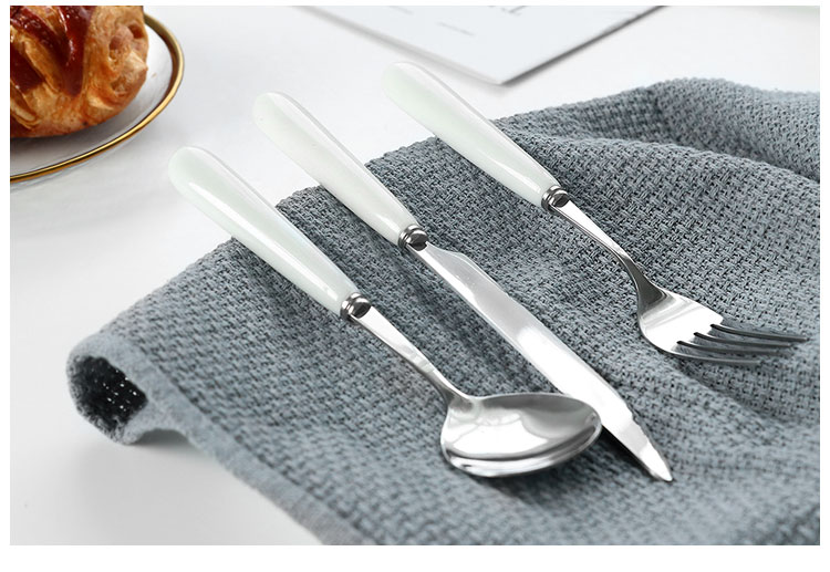 Kẹo kẹo Nhật Bản Xử lý gốm bằng thép không gỉ Dao kéo ẩm thực phương Tây Burdock Fork Spoon Coffee Spoon S-27 - Đồ ăn tối khay đựng đồ ăn
