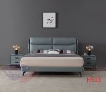 Australian Iceno~Russian larch solid wood frame first layer cowhide bed frame H513