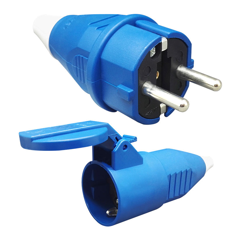 Eu Peudermark Plug 16A Erround Joint European gauge Industrial male butt coupler waterproof connector socket