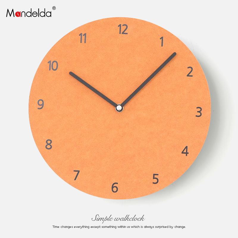 Mandelda clock wall clock living room creative modern minimalist round digital home bedroom ultra-quiet small wall watch