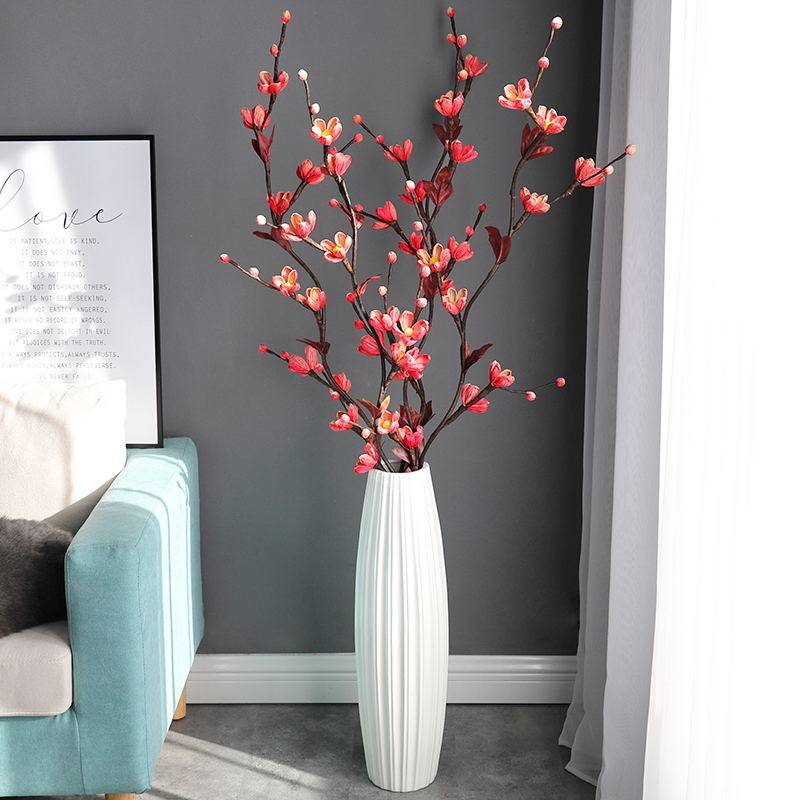 Plum blossom simulation flower living room decoration decorative bouquet natural corn husk drying flower indoor floor large flower arrangement
