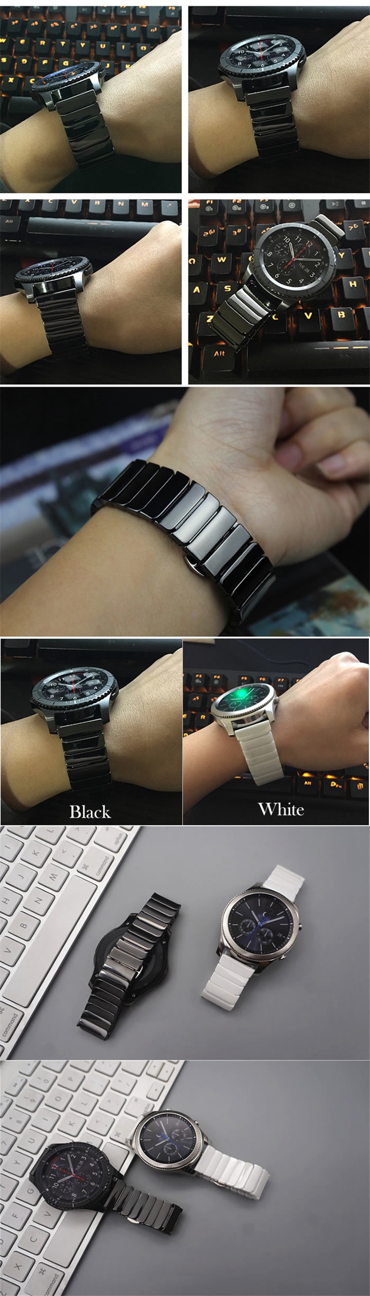 72H出貨 佳明 Vivoactive 4 手錶帶 陶瓷錶帶 智能手錶帶 替換腕帶 一株陶瓷手錶帶 時尚簡約 22MM 商務型手錶帶