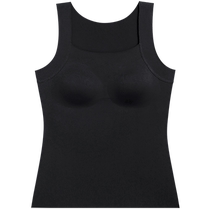 Aimu 24AW Huanling Clothes Autumn and Winter Bottoming Womens Net Mark Solid Color Square Tie Cup Warm Vest AM72A191