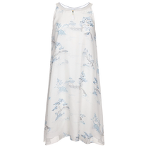 Admiration Royal Brocade Silk Chiffon Womens Chinese Collar Nightgown Sundress Dress Home Clothes HJ21376