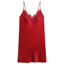 Admiration wedding night red pajamas for women with silk sexy lace suspender nightgown AM42A051