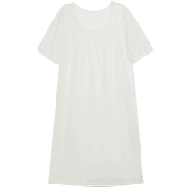 Aimouhuastai pajamas womens summer short-sleeved cotton long lace nightgown AM449711