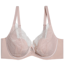 (Petal Underwear) Admiration Underwear Womens Large Breasts Show Small Soft Support Thin Molded Cup Lace Hole Bra AD110371