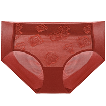 Aimo·CHUANG Underwear Womens Rose Lace Mid-waist Boxer Briefs CA230801