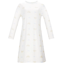 Adoring girl home wear skirt 10 years old girl girl parent-child long-sleeved nightgown Class A 3A antibacterial milk leather jacket