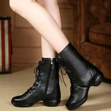 花蕴 Квадратная танцевальная обувь, туфли для танцевальной туфли с водой солдат в пятке черная кожа