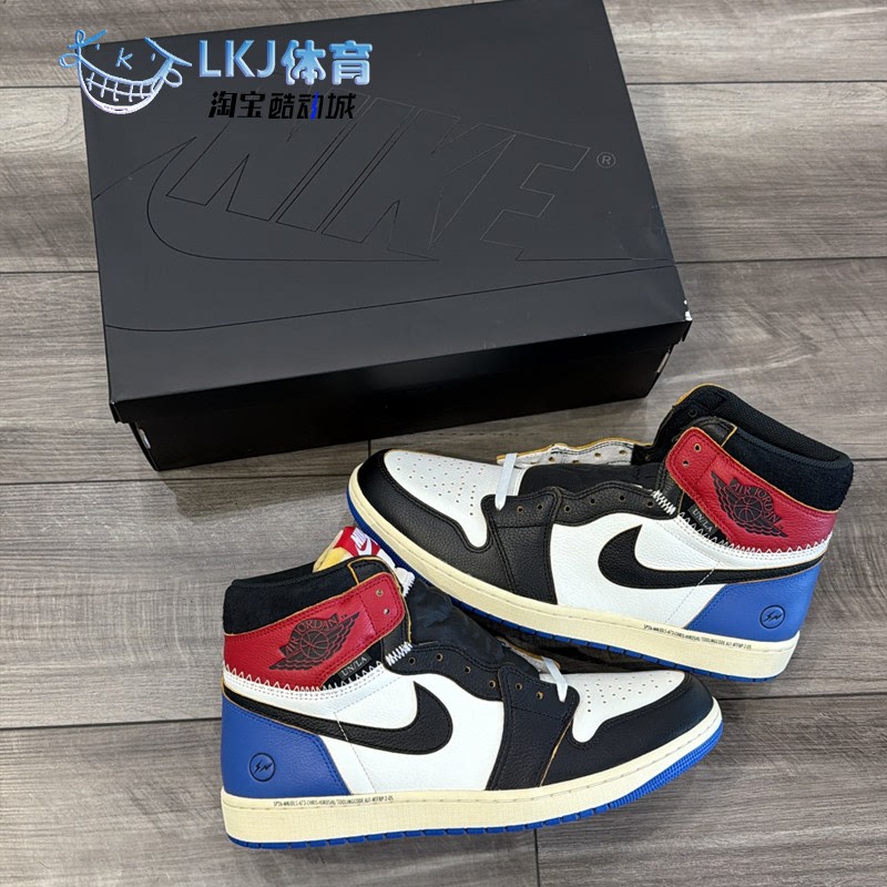 Air Jordan 1 Aj1 Union Hiroshi Fujiwara Lightning Collaboration Black and White Basketball Shoes Io7847-002