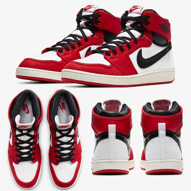 LKJ Sports AirJordan1KOAJ1 Chicago ຜ້າໃບສີດໍາແລະສີຂາວສີແດງ DA9089-100