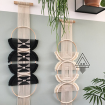 (String) Designer Series model room creative wall hanging soft three-round ring woven connected tapestry hanging
