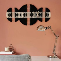 Round black and white rope braided long loft wall hanging decoration partition Decorative Living Room Restaurant-like board Hyun Guan Tapestry