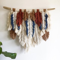 ins Net red woven tassel colored feather tapestry Bohemian national style wall hanging house decoration