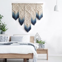 (Wufu) Handmade rope Nordic dyed tapestry living room sofa hanging painting decoration model room wall hanging