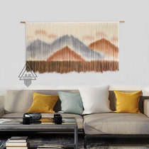 (Huangshan Mountain) New Chinese mountain peak map woven and dyed tapestry rectangular custom living room bedside hanging painting wall blanket