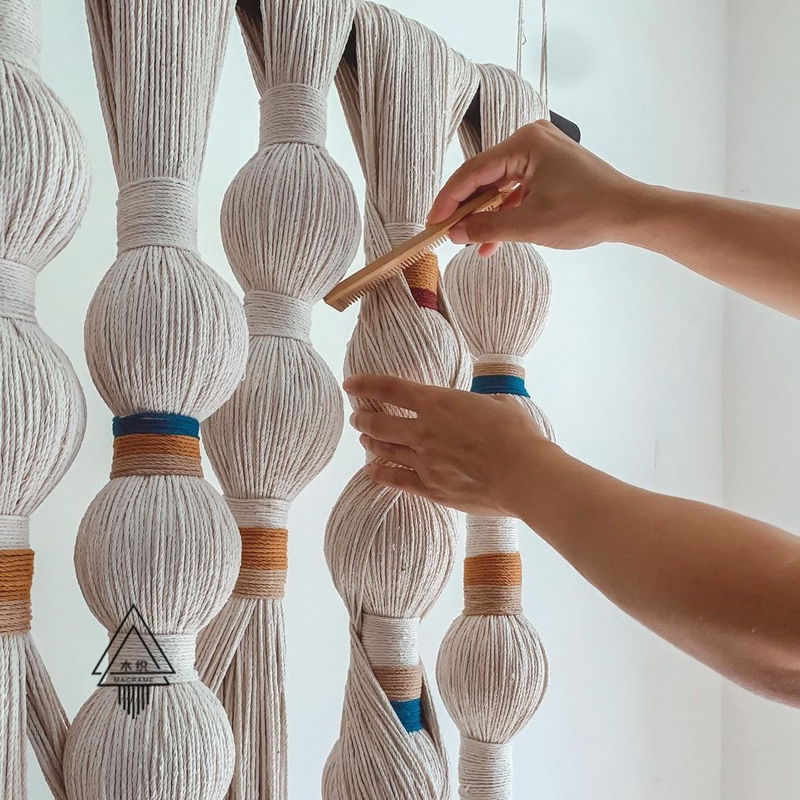 (Festival high) fine cotton thread weaving string hanging blanket Xuanguan Living room Hotel Minjuku Dining Room Creative Soft-mounted Wall Painting