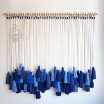 (Sky) B & B wall beam decoration Mediterranean wind blue spike Tapestry restaurant partition curtain