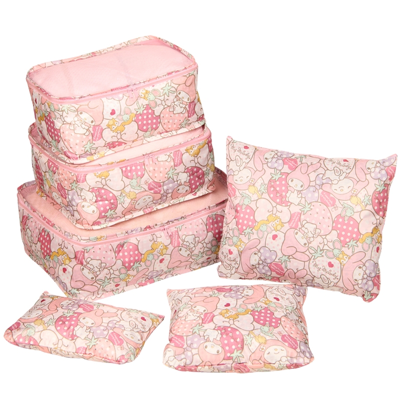 Cute cartoon Melody travel travel sub-pack clothing luggage packing bag travel storage bag six-piece set