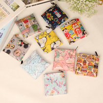 Cute cartoon folding shopping bag portable single shoulder midsize supermarket eco-friendly bag Buy food bag big cloth bag hand bag