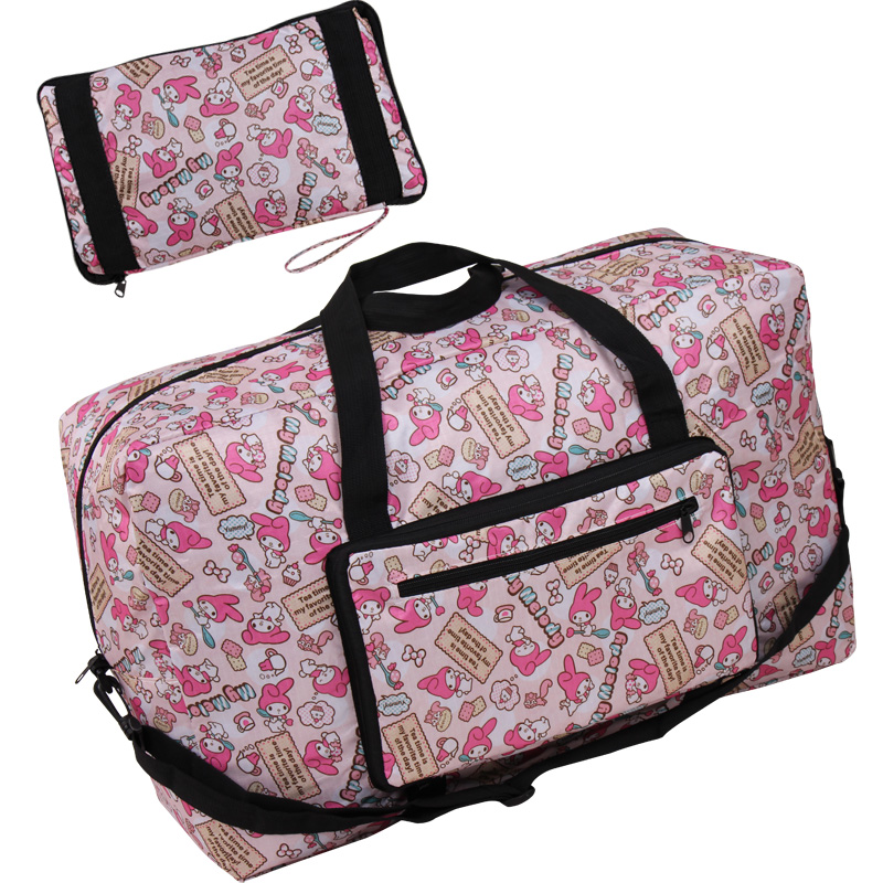 Gemini Melody pink cute cartoon folding travel bag luggage bag travel boarding bag can be set trolley case