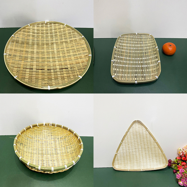 Snack Tray, Tea Snacks, Fruit Basket, Home Living Room Cake Tray, Bread Bamboo Basket, Rattan Woven Dried Fruit Plate