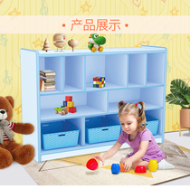 Kindergarten storage rack toy rack childrens wooden bookshelf multi-level Cabinet simple Sundries
