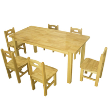 Kindergarten Early Education Center Childrens solid wood logs Pinus sylvestris Thai rubber wood round table long square table combination table