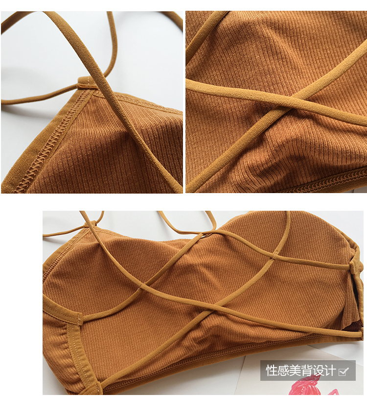 Trắng ống top cơ sở nữ sinh đồ lót chống ánh sáng thu thập bọc ngực gợi cảm đẹp chéo trở lại vest áo ngực bra