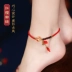 Phượng hoàng Nirvana vòng chân nữ chuông gió đỏ dây cung điện chân chuông dây dệt cổ chân trẻ em gợi cảm - Vòng chân lắc chân vàng PNJ Vòng chân