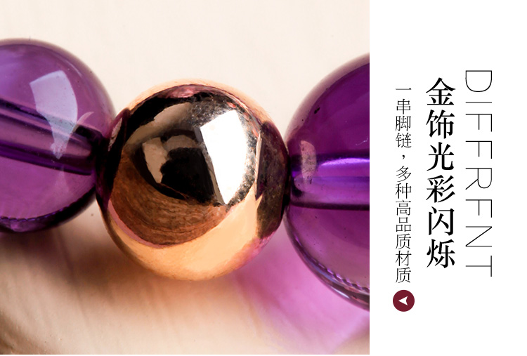 Bracelet de cheville Femme      en Amethyste - Ref 3102220 Image 13